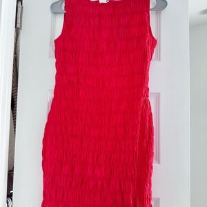 PrettyLittleThing Red Pleated Mini Dress